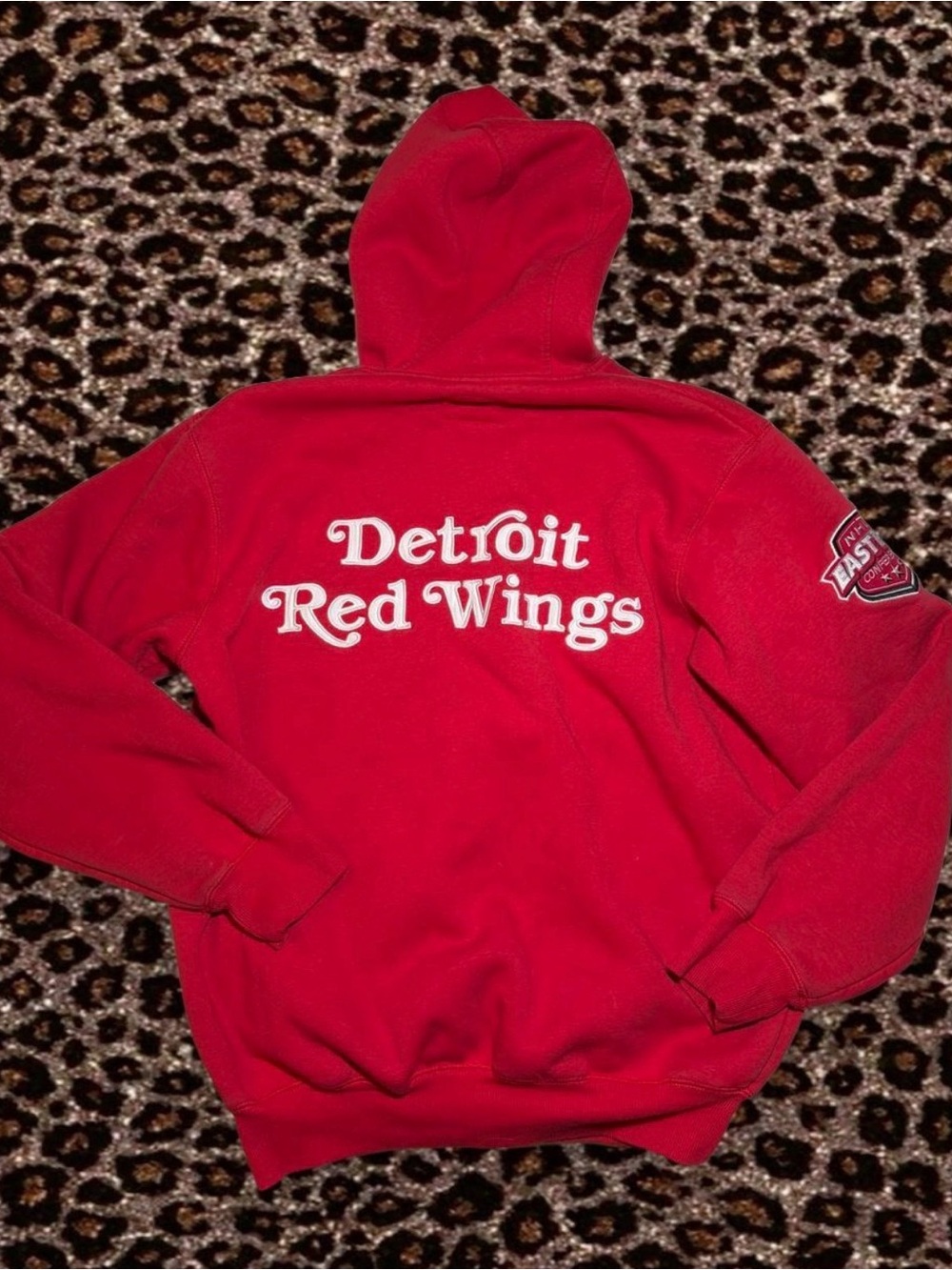 NHL Red Full-Zip Hoodie with Winged Wheel Logo